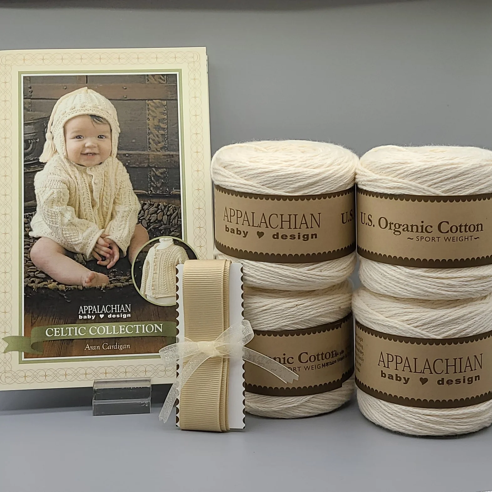 Aran Baby Cotton Cardigan Kit - Image 3