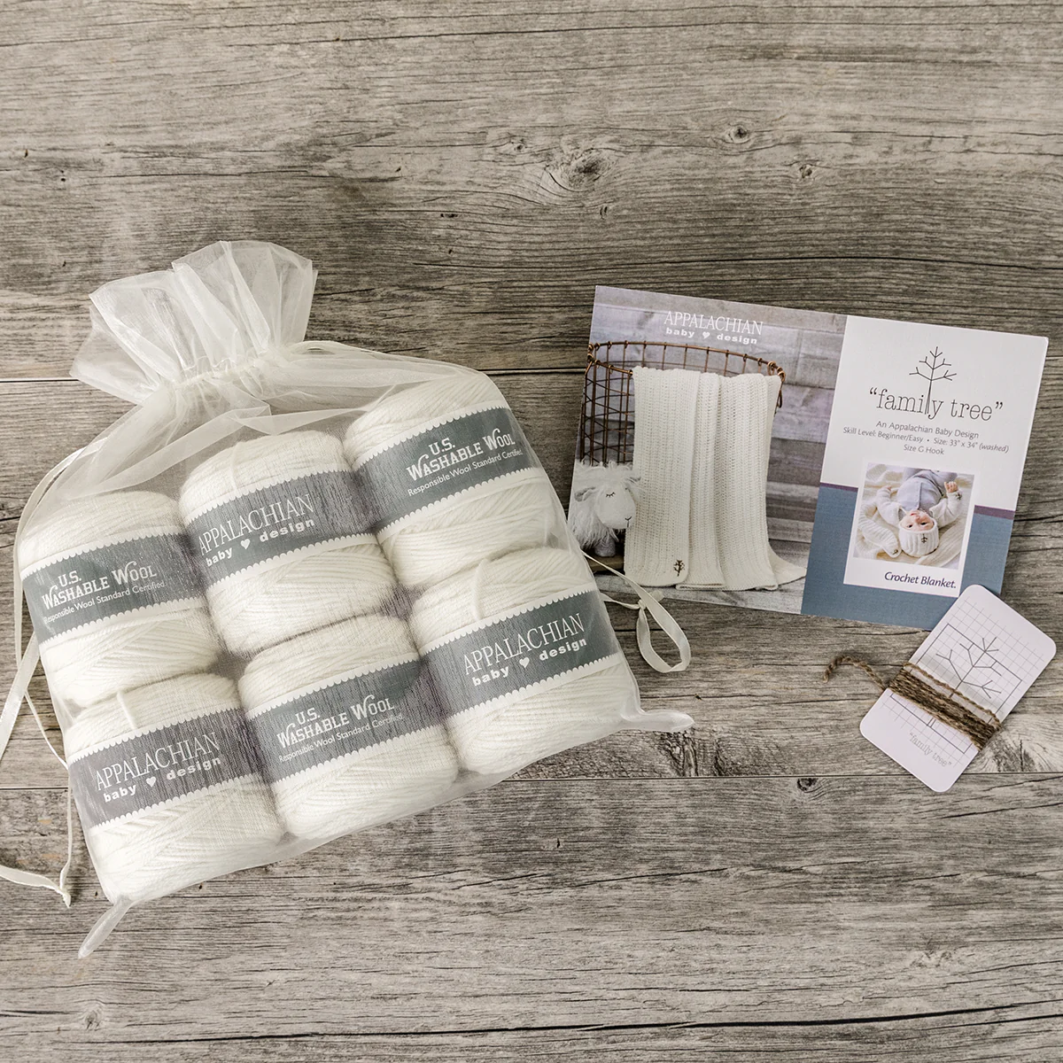 Family Tree Crochet Baby Blanket Kit Shaniko Wool - Image 2