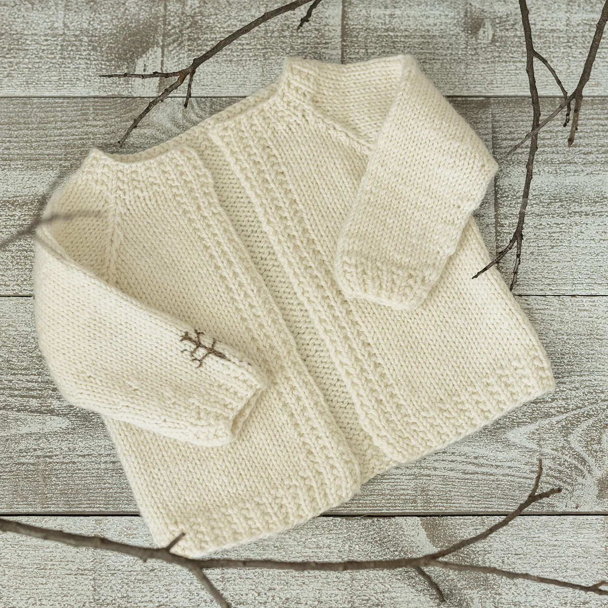 Family Tree Baby Handknit Cardigan Kit Shaniko Wool
