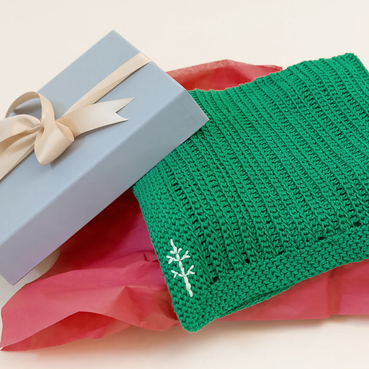 Holiday Tree Crochet Cotton Blanket Kit